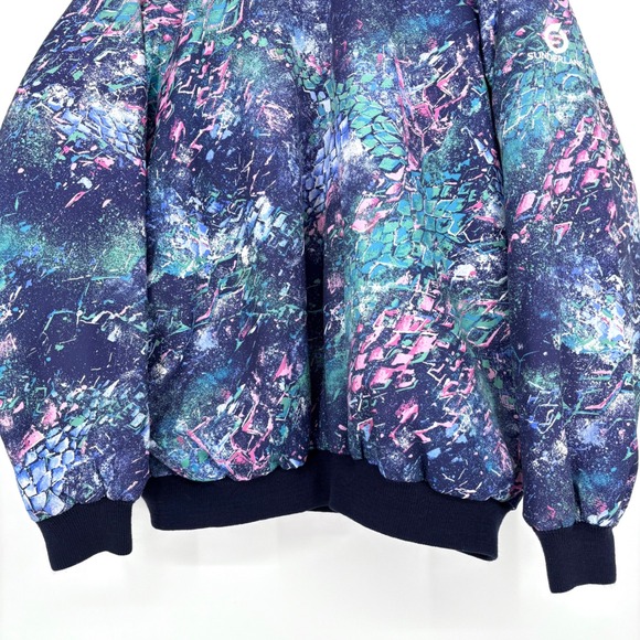 Vtg Sunderland of Scotland Weatherbeater Print Pullover Sz L Windbreaker Blue - Picture 5 of 11